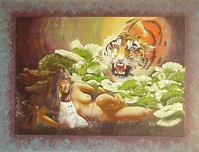 Drie katachtige (1) by Li-jia Fan