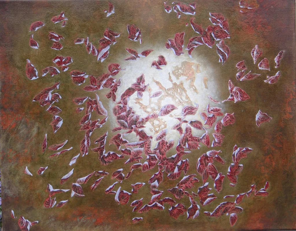 落叶夜 by Li-jia Fan